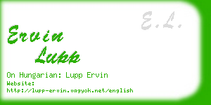 ervin lupp business card